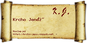 Krcho Jenő névjegykártya